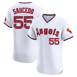 Elite Men's Tayler Saucedo Los Angeles Angels Alternate 2 Jersey - White