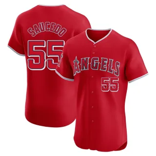 Elite Men's Tayler Saucedo Los Angeles Angels Alternate Jersey - Red