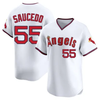 Limited Youth Tayler Saucedo Los Angeles Angels Alternate 2 Jersey - White